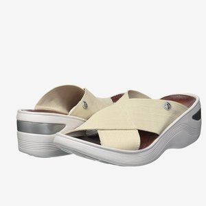 Bzees Tan/Cream Desire Wedge Sandal, Sz 8.5, New